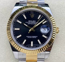 Fábrica Clean - Rolex Datejust M126333-0013 Mostrador Preto Tamanho 41mm