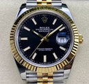 Fábrica Clean - Rolex Datejust M126333-0014 Mostrador Preto Tamanho 41mm