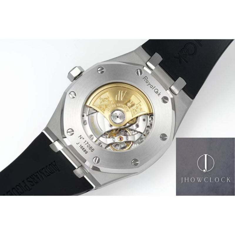 Fábrica APS - Audemars Piguet Royal Oak 15400 Pulseira de Borracha com Mostrador de Rutênio Cinza