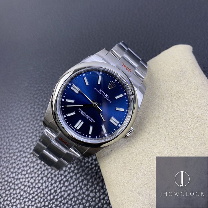 Fábrica EW - Rolex Oyster Perpetual M124300-0003 Mostrador Azul Tamanho 41mm