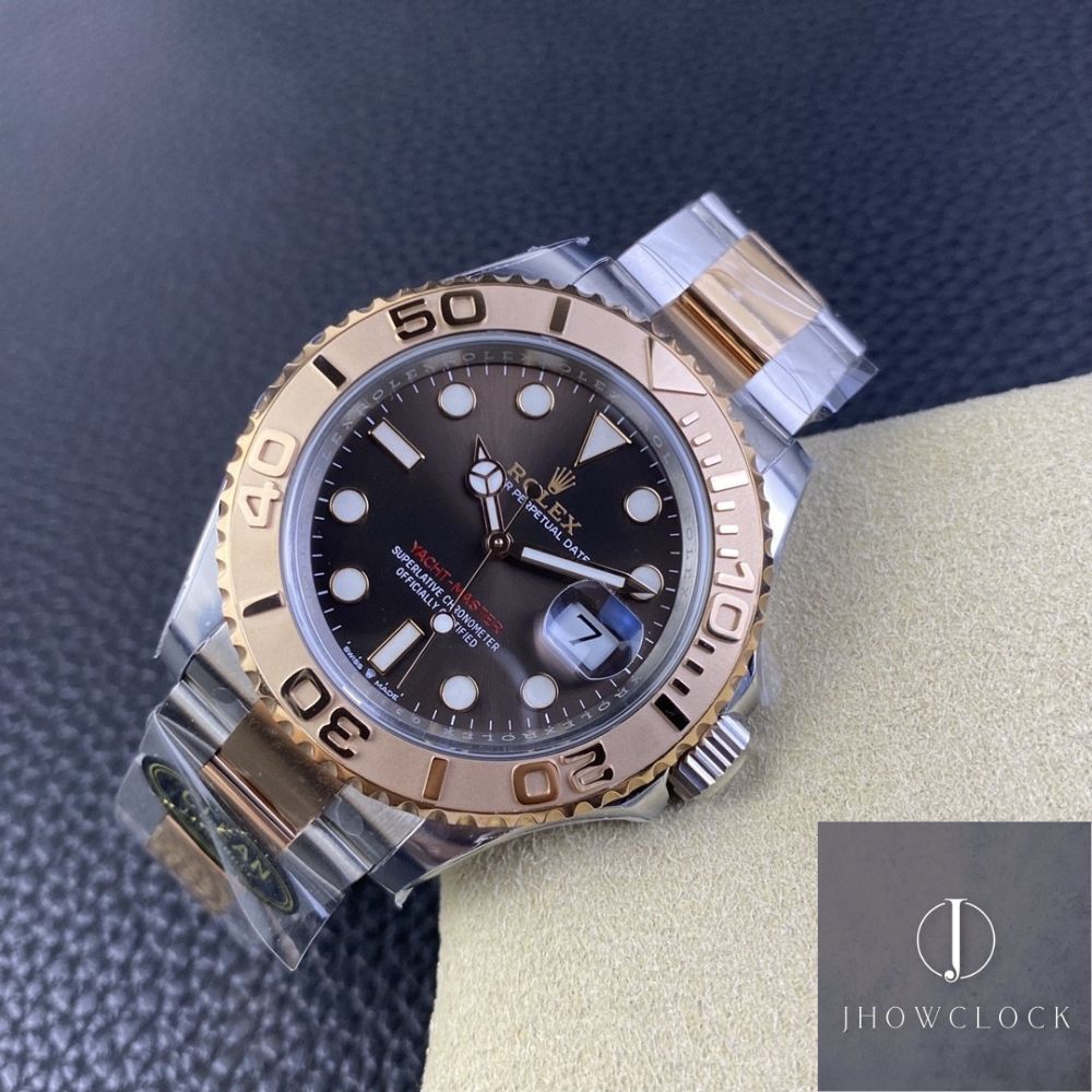 Clean Factory Rolex Yacht Master M126621-0001 Mostrador marrom Ouro Ro