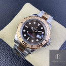 Clean Factory Rolex Yacht Master M126621-0001 Mostrador marrom Ouro Rosa Tamanho 40mm