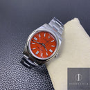 Fábrica EW - Rolex Oyster Perpetual M124300-0007 Mostrador Vermelho Coral Tamanho 41mm