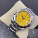 Fábrica EW - Rolex Oyster Perpetual M124300-0004 Mostrador Amarelo Tamanho 41mm