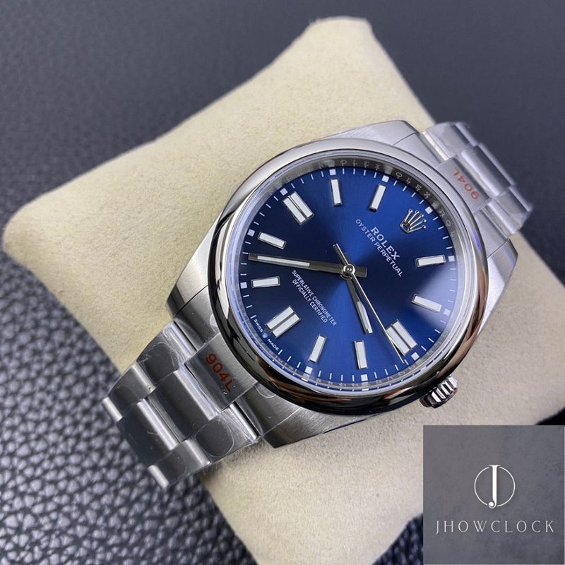 Fábrica EW - Rolex Oyster Perpetual M124300-0003 Mostrador Azul Tamanho 41mm