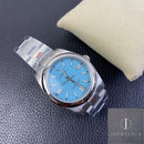 Fábrica EW - Rolex Oyster Perpetual M124300-0006 Mostrador Azul Tiffany Tamanho 41mm