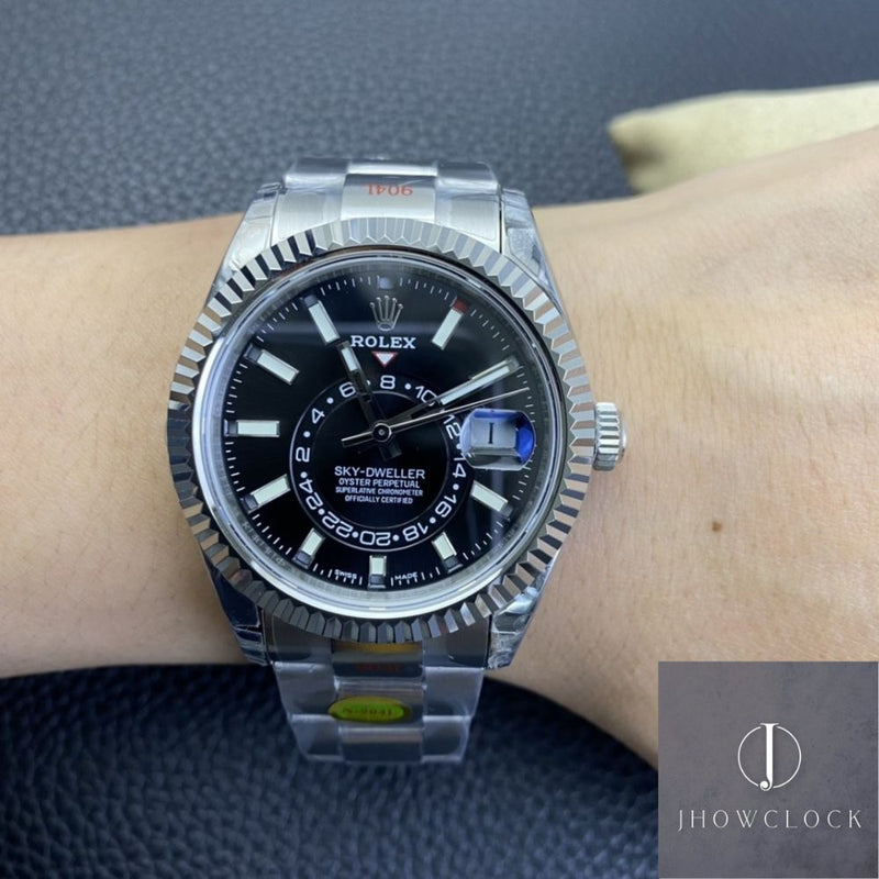 Fábrica Noob - Rolex Sky Dweller M326934-0005 Mostrador Preto Gloss