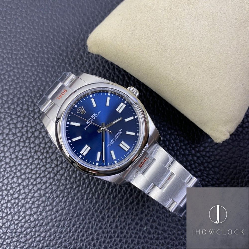 Fábrica EW - Rolex Oyster Perpetual M124300-0003 Mostrador Azul Tamanho 41mm