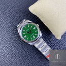Fábrica EW - Rolex Oyster Perpetual M124300-0005 Mostrador Verde Tamanho 41mm