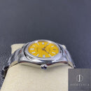 Fábrica EW - Rolex Oyster Perpetual M124300-0004 Mostrador Amarelo Tamanho 41mm