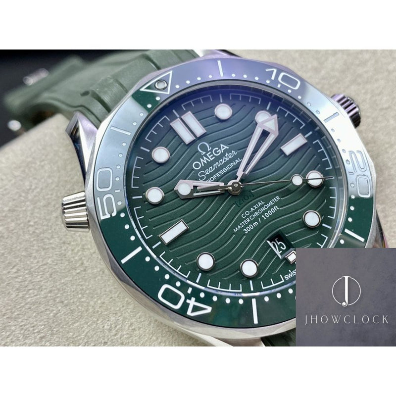 Fábrica VS - Omega  Seamaster Diver 300M 210.32.42.20.10.001 Pulseira de borracha verde