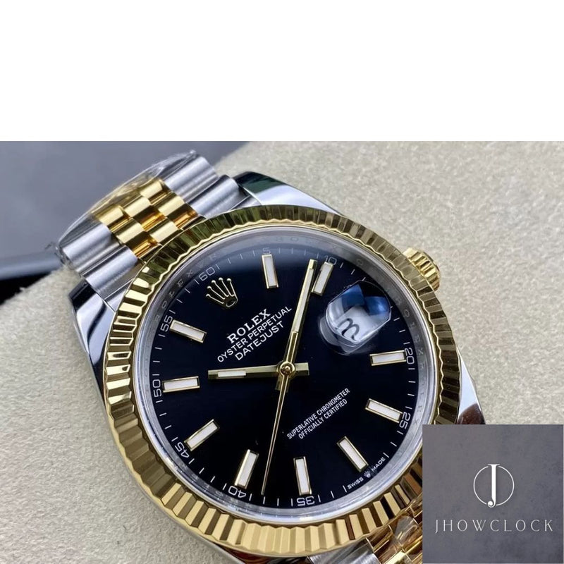 Fábrica Clean - Rolex Datejust M126333-0014 Mostrador Preto Tamanho 41mm