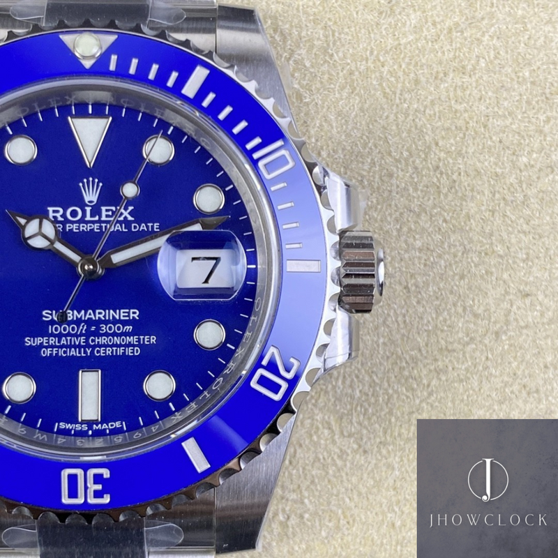 Fábrica Clean - Rolex Submariner 116619LB-97209 Mostrador Azul Tamanho 40mm