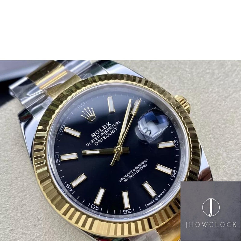 Fábrica Clean - Rolex Datejust M126333-0013 Mostrador Preto Tamanho 41mm