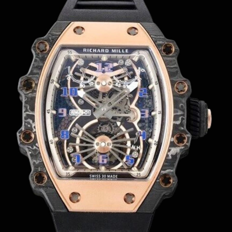 Fábrica RM - Richard Mille RM21-01 Tourbillon Pulseira Preta
