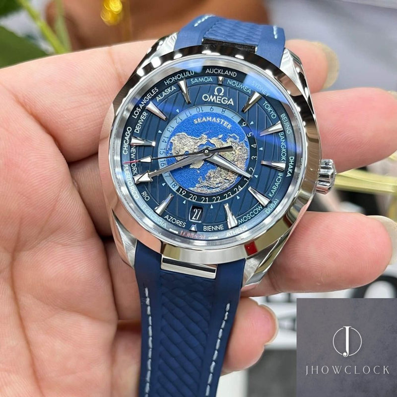 Fábrica VS - Omega Seamaster 220.12.43.22.03.001 Pulseira de fita de discagem azul