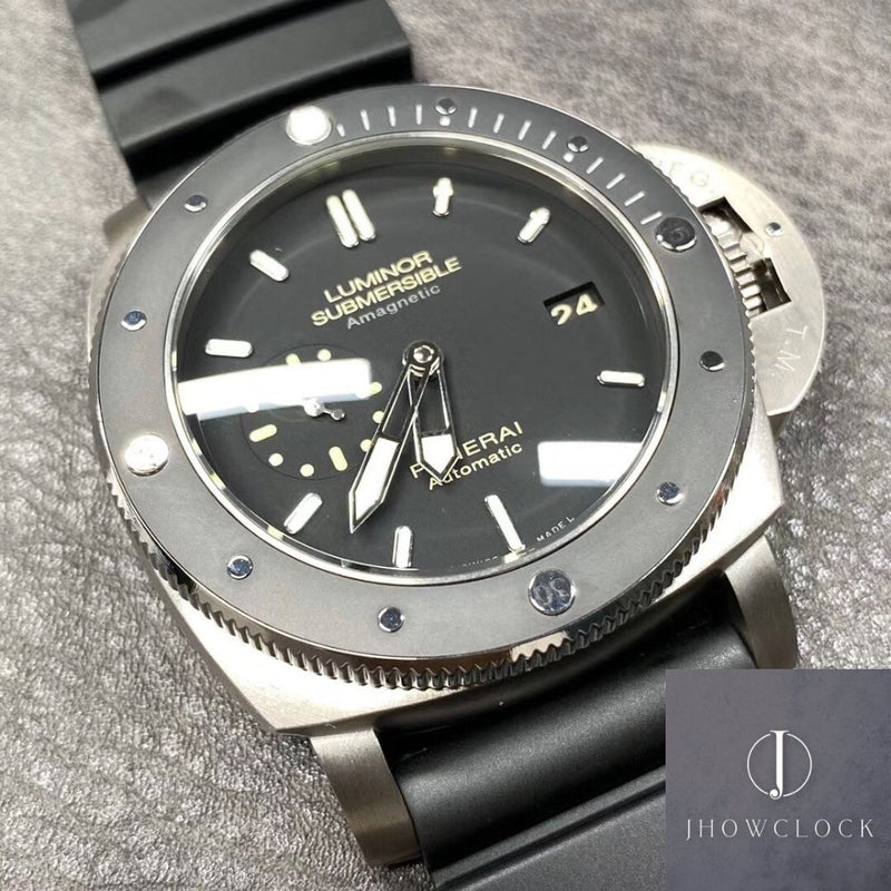Fábrica VS - Panerai Submersible PAM00389 Mostrador Preto Tamanho 47mm