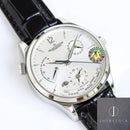 Fábrica ZF - Jaeger-LeCoultre Master Geographic 1428421 Mostrador Prateado