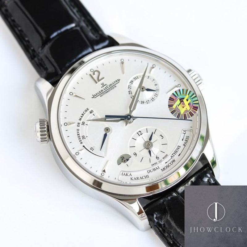 Fábrica ZF - Jaeger-LeCoultre Master Geographic 1428421 Mostrador Prateado