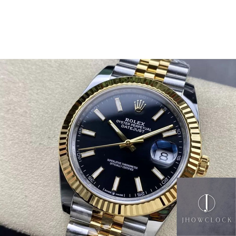 Fábrica Clean - Rolex Datejust M126333-0014 Mostrador Preto Tamanho 41mm