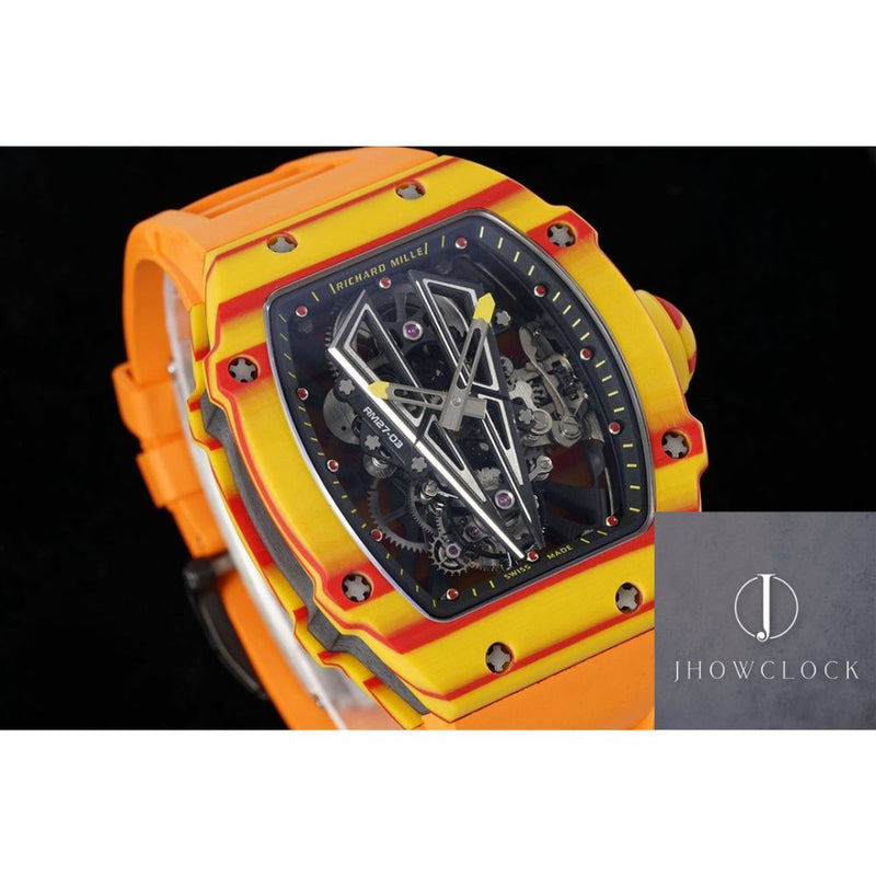 Fábrica RM - Richard Mille RM27-03 Tourbillon Pulseira de Borracha Laranja