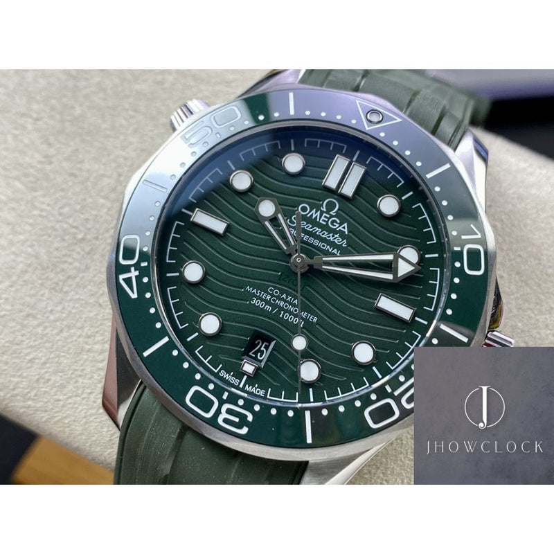Fábrica VS - Omega  Seamaster Diver 300M 210.32.42.20.10.001 Pulseira de borracha verde