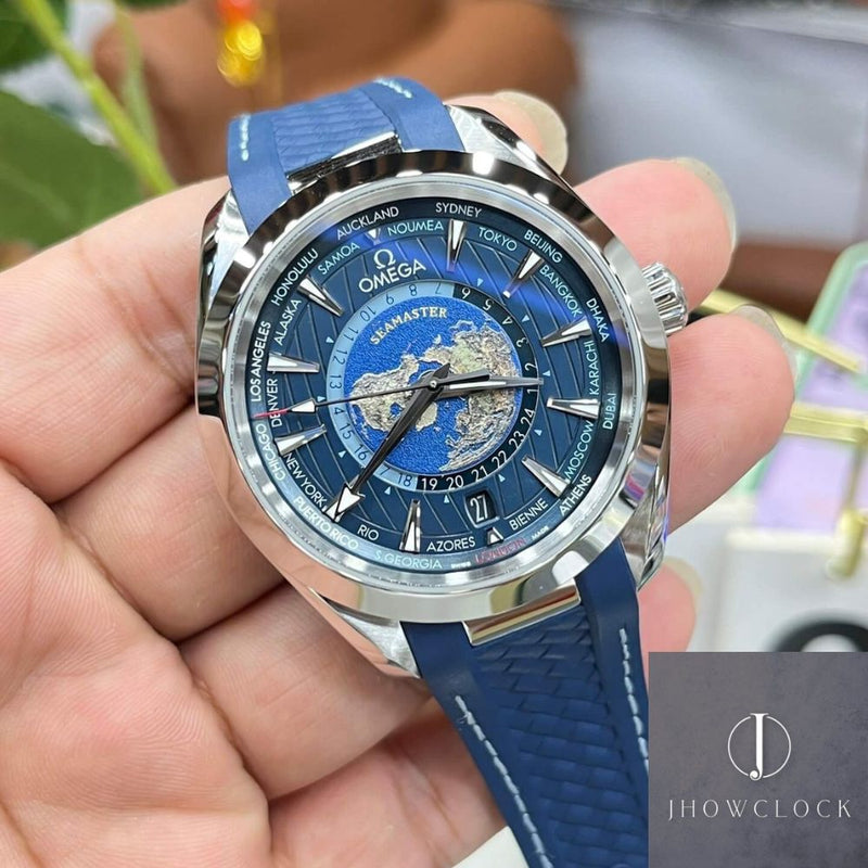 Fábrica VS - Omega Seamaster 220.12.43.22.03.001 Pulseira de fita de discagem azul