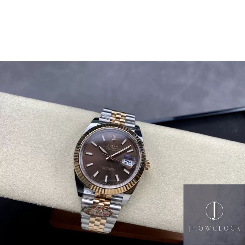 Fábrica Clean - Rolex Datejust M126331-0002 Mostrador Ouro Rosa Tamanho 41mm