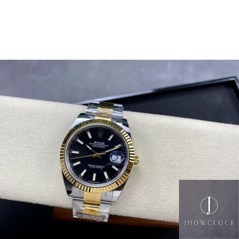 Fábrica Clean - Rolex Datejust M126333-0013 Mostrador Preto Tamanho 41mm