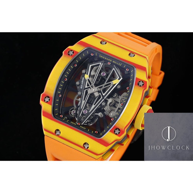 Fábrica RM - Richard Mille RM27-03 Tourbillon Pulseira de Borracha Laranja