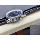 Fábrica BLS - Breitling Navitimer AB0127211C1A1 Pulseira de couro com mostrador azul