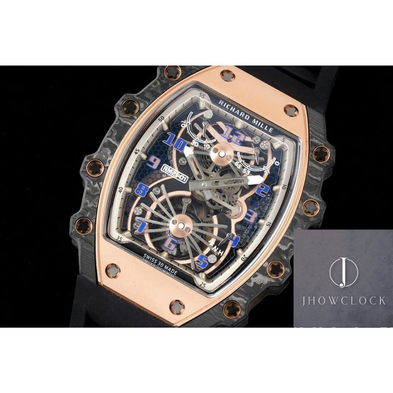 Fábrica RM - Richard Mille RM21-01 Tourbillon Pulseira Preta