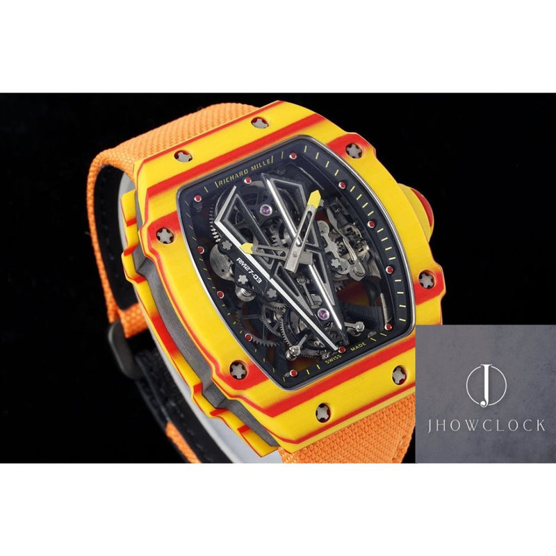 Fábrica RM - Richard Mille RM27-03 Tourbillon Pulseira de Nylon Laranja