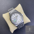 Fábrica APS - Audemars Piguet Royal Oak 15400ST.OO.1220ST.02 Mostrador Branco Prateado