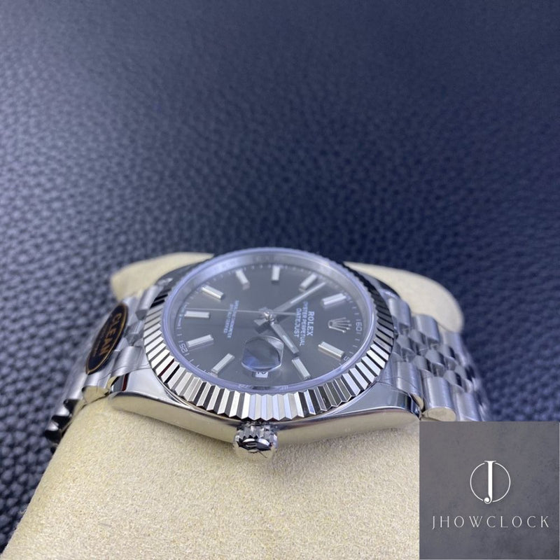 Fábrica Clean - Rolex Datejust M126334-0014 Mostrador Cinza Tamanho 41mm