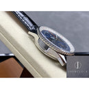 Fábrica BLS - Breitling Navitimer AB0127211C1A1 Pulseira de couro com mostrador azul