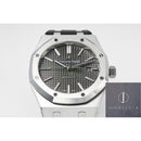 Fábrica APS - Audemars Piguet Royal Oak 15400 Pulseira de Borracha com Mostrador de Rutênio Cinza