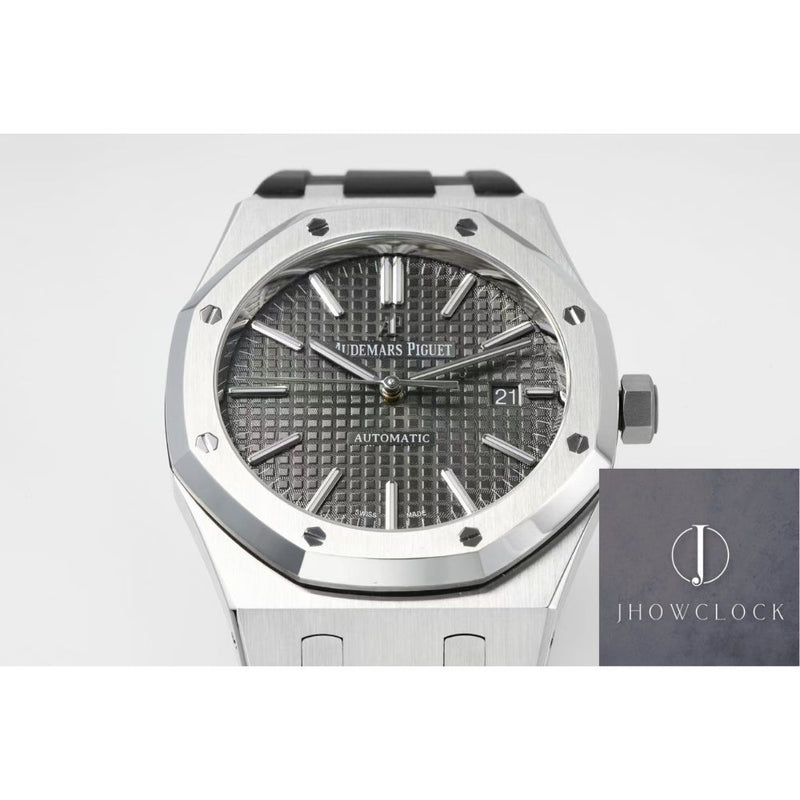 Fábrica APS - Audemars Piguet Royal Oak 15400 Pulseira de Borracha com Mostrador de Rutênio Cinza