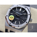 Fábrica APS - Audemars Piguet Royal Oak 15400 Pulseira de Borracha com Mostrador Preto