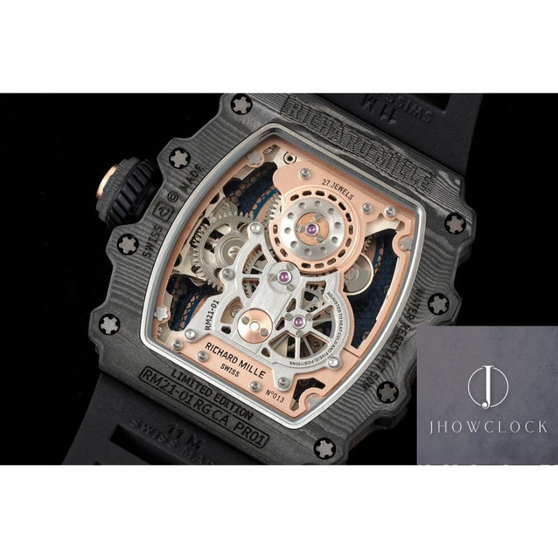 Fábrica RM - Richard Mille RM21-01 Tourbillon Pulseira Preta