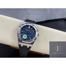 Fábrica APS - Audemars Piguet Royal Oak 15400 Pulseira de borracha com mostrador azul