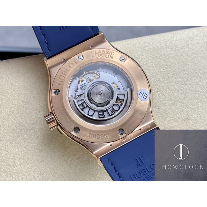 Fábrica HB - Hublot Classic Fusion 511.OX.7180.LR Mostrador Azul Ouro 18K
