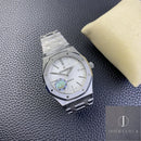 Fábrica APS - Audemars Piguet Royal Oak 15400ST.OO.1220ST.02 Mostrador Branco Prateado