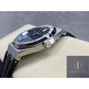 Fábrica APS - Audemars Piguet Royal Oak 15400 Pulseira de borracha com mostrador azul