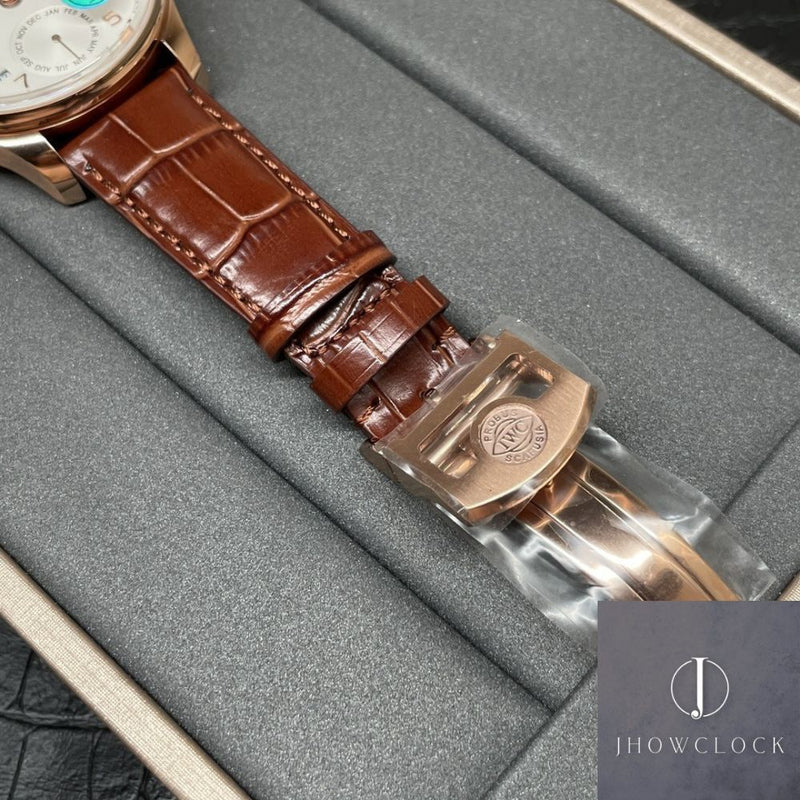 Fábrica APS - IWC Portugieser Perpetual Calendar IW503302 Mostrador Prateado Branco