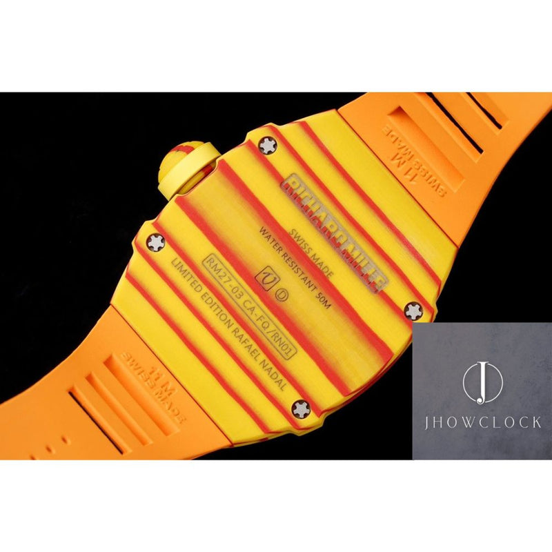 Fábrica RM - Richard Mille RM27-03 Tourbillon Pulseira de Borracha Laranja