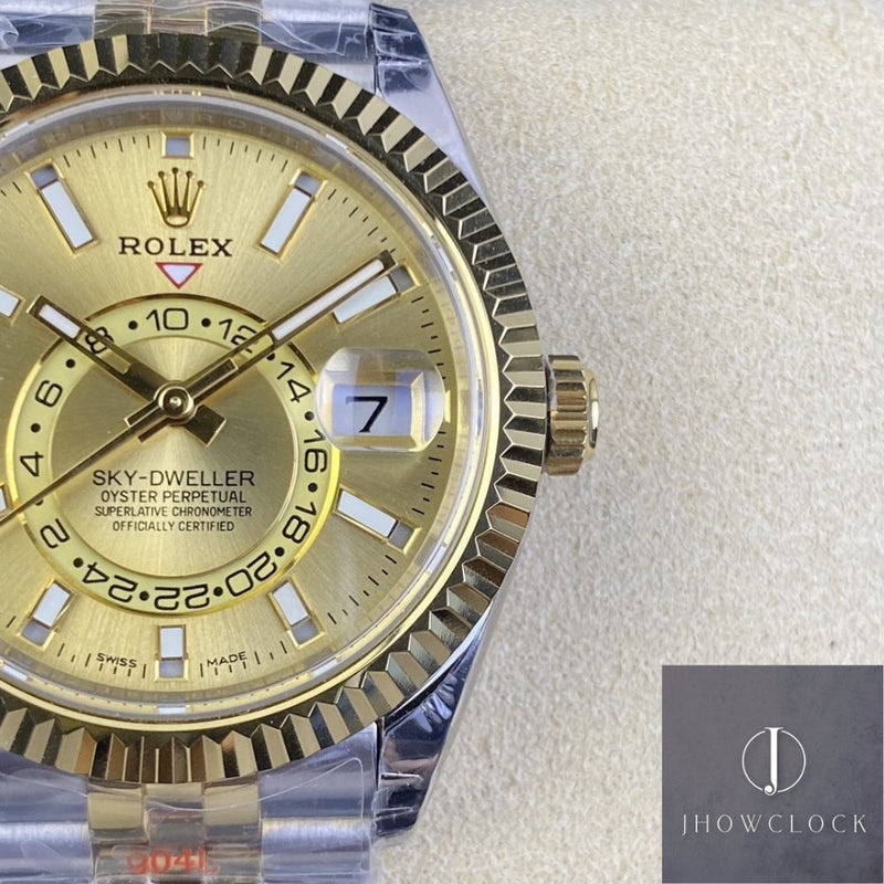 Fábrica Noob - Rolex Sky Dweller M326933-0001 Mostrador Champagne
