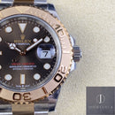Clean Factory Rolex Yacht Master M126621-0001 Mostrador marrom Ouro Rosa Tamanho 40mm