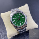 Fábrica EW - Rolex Oyster Perpetual M124300-0005 Mostrador Verde Tamanho 41mm