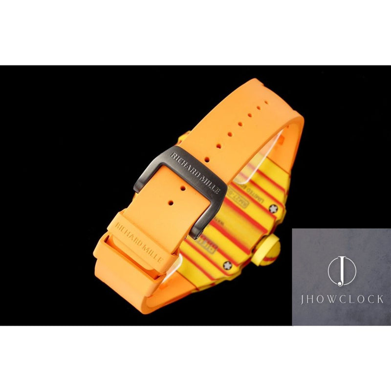 Fábrica RM - Richard Mille RM27-03 Tourbillon Pulseira de Borracha Laranja